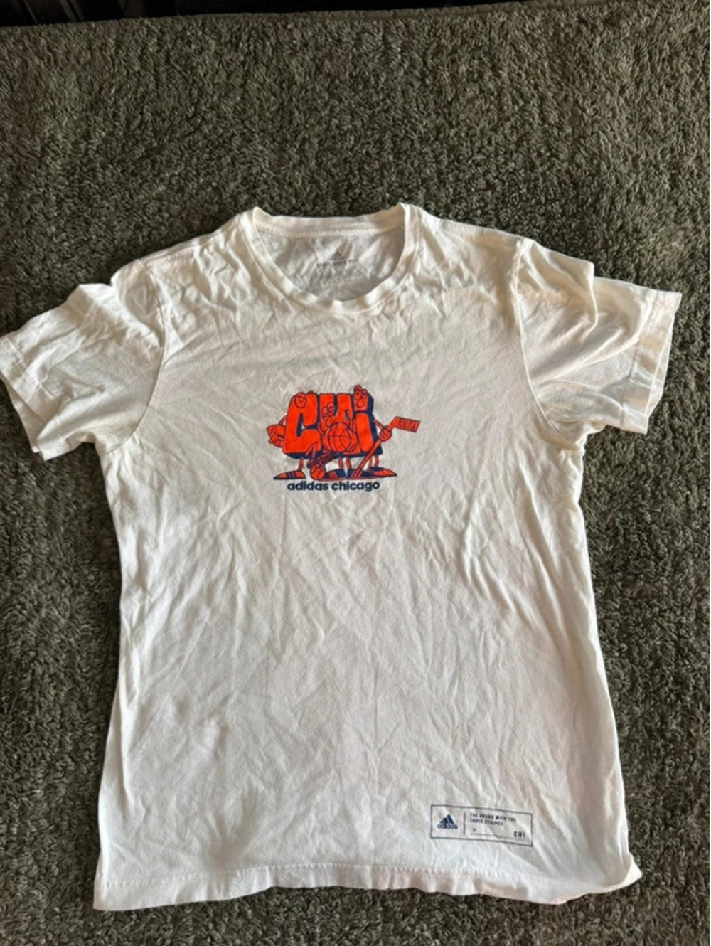 Adidas Chicago White Graphic T-Shirt Size S/M